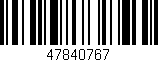 Código de barras (EAN, GTIN, SKU, ISBN): '47840767'