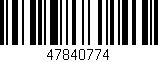 Código de barras (EAN, GTIN, SKU, ISBN): '47840774'