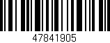 Código de barras (EAN, GTIN, SKU, ISBN): '47841905'