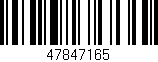 Código de barras (EAN, GTIN, SKU, ISBN): '47847165'