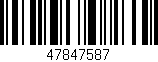 Código de barras (EAN, GTIN, SKU, ISBN): '47847587'