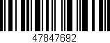 Código de barras (EAN, GTIN, SKU, ISBN): '47847692'