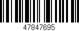 Código de barras (EAN, GTIN, SKU, ISBN): '47847695'