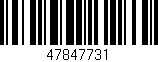 Código de barras (EAN, GTIN, SKU, ISBN): '47847731'