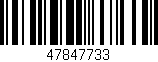 Código de barras (EAN, GTIN, SKU, ISBN): '47847733'