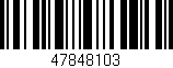 Código de barras (EAN, GTIN, SKU, ISBN): '47848103'
