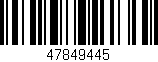 Código de barras (EAN, GTIN, SKU, ISBN): '47849445'