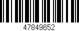 Código de barras (EAN, GTIN, SKU, ISBN): '47849652'