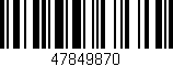 Código de barras (EAN, GTIN, SKU, ISBN): '47849870'