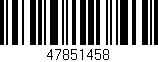 Código de barras (EAN, GTIN, SKU, ISBN): '47851458'
