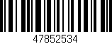 Código de barras (EAN, GTIN, SKU, ISBN): '47852534'