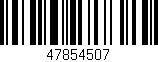 Código de barras (EAN, GTIN, SKU, ISBN): '47854507'