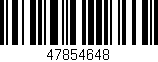 Código de barras (EAN, GTIN, SKU, ISBN): '47854648'