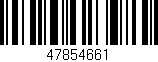 Código de barras (EAN, GTIN, SKU, ISBN): '47854661'