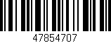 Código de barras (EAN, GTIN, SKU, ISBN): '47854707'
