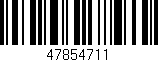 Código de barras (EAN, GTIN, SKU, ISBN): '47854711'