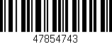 Código de barras (EAN, GTIN, SKU, ISBN): '47854743'