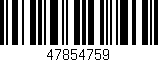 Código de barras (EAN, GTIN, SKU, ISBN): '47854759'