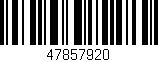 Código de barras (EAN, GTIN, SKU, ISBN): '47857920'