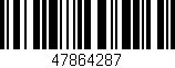 Código de barras (EAN, GTIN, SKU, ISBN): '47864287'