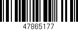 Código de barras (EAN, GTIN, SKU, ISBN): '47865177'