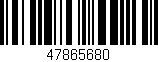 Código de barras (EAN, GTIN, SKU, ISBN): '47865680'
