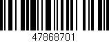 Código de barras (EAN, GTIN, SKU, ISBN): '47868701'