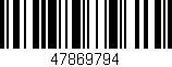 Código de barras (EAN, GTIN, SKU, ISBN): '47869794'