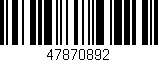 Código de barras (EAN, GTIN, SKU, ISBN): '47870892'