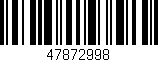 Código de barras (EAN, GTIN, SKU, ISBN): '47872998'