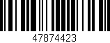 Código de barras (EAN, GTIN, SKU, ISBN): '47874423'