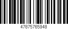 Código de barras (EAN, GTIN, SKU, ISBN): '47875765948'