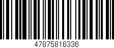 Código de barras (EAN, GTIN, SKU, ISBN): '47875816336'
