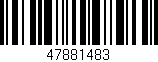 Código de barras (EAN, GTIN, SKU, ISBN): '47881483'