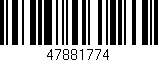 Código de barras (EAN, GTIN, SKU, ISBN): '47881774'
