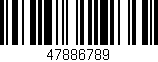 Código de barras (EAN, GTIN, SKU, ISBN): '47886789'