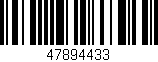 Código de barras (EAN, GTIN, SKU, ISBN): '47894433'
