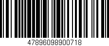 Código de barras (EAN, GTIN, SKU, ISBN): '47896098900718'