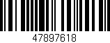 Código de barras (EAN, GTIN, SKU, ISBN): '47897618'