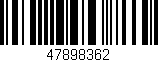 Código de barras (EAN, GTIN, SKU, ISBN): '47898362'