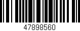 Código de barras (EAN, GTIN, SKU, ISBN): '47898560'