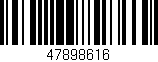 Código de barras (EAN, GTIN, SKU, ISBN): '47898616'