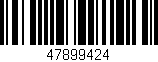 Código de barras (EAN, GTIN, SKU, ISBN): '47899424'