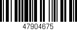 Código de barras (EAN, GTIN, SKU, ISBN): '47904675'