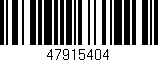 Código de barras (EAN, GTIN, SKU, ISBN): '47915404'