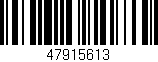 Código de barras (EAN, GTIN, SKU, ISBN): '47915613'