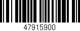 Código de barras (EAN, GTIN, SKU, ISBN): '47915900'