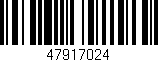 Código de barras (EAN, GTIN, SKU, ISBN): '47917024'