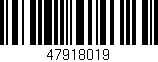 Código de barras (EAN, GTIN, SKU, ISBN): '47918019'