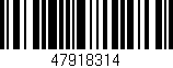 Código de barras (EAN, GTIN, SKU, ISBN): '47918314'